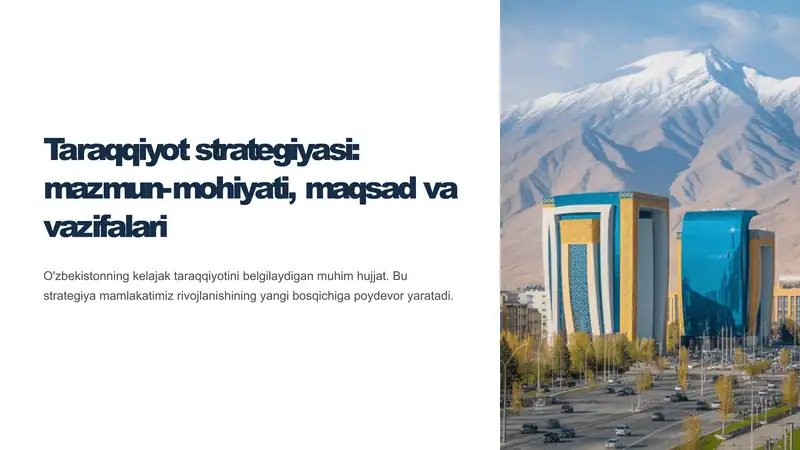 Taraqqiyot strategiyasi: mazmun-mohiyati, maqsad va vazifalari