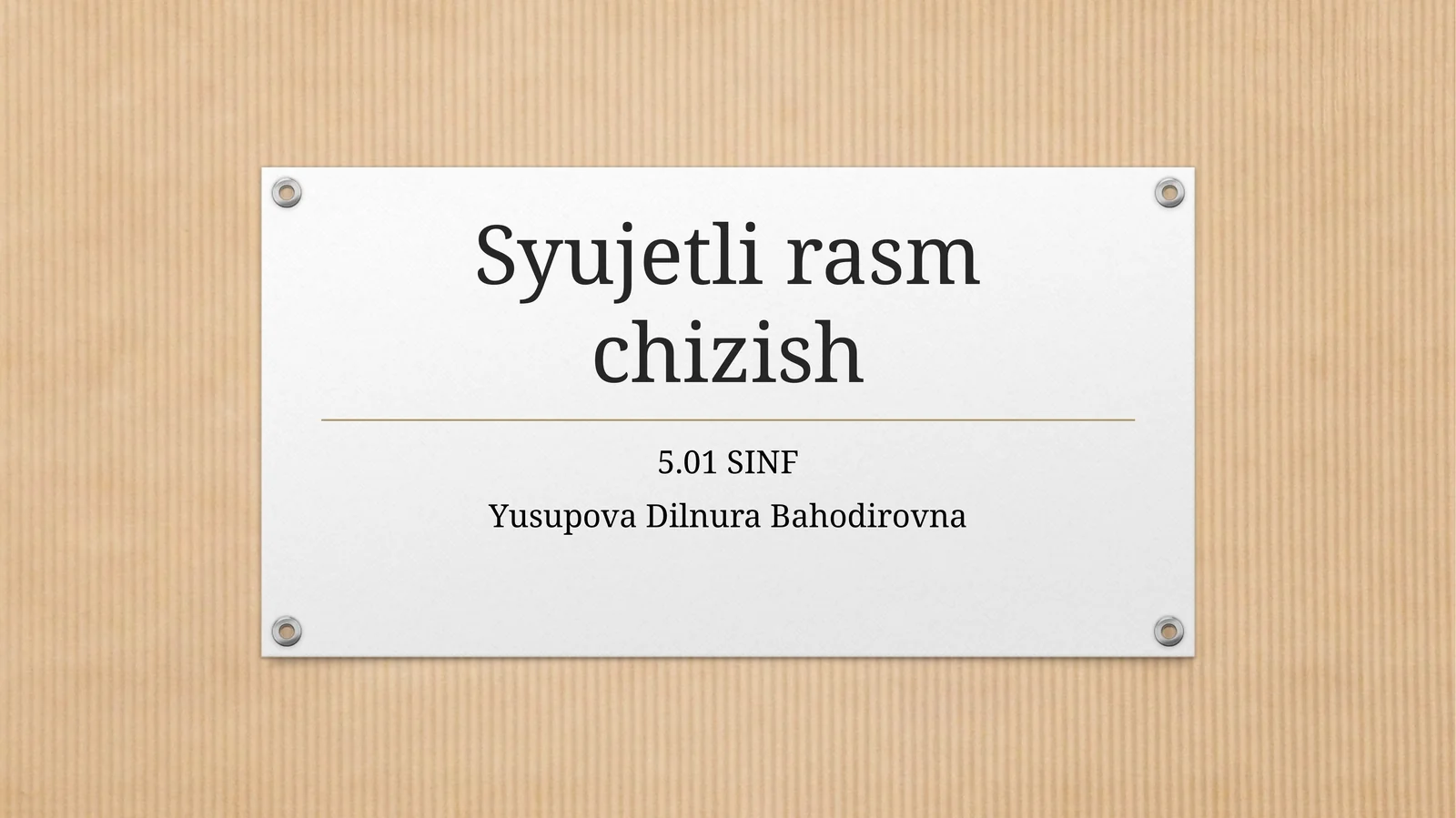Syujetli rasm chizish