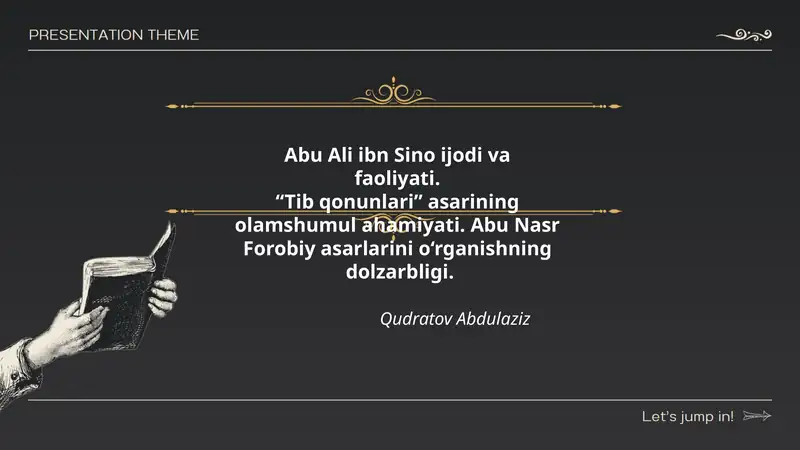 Abu Ali ibn Sino ijodi va faoliyati