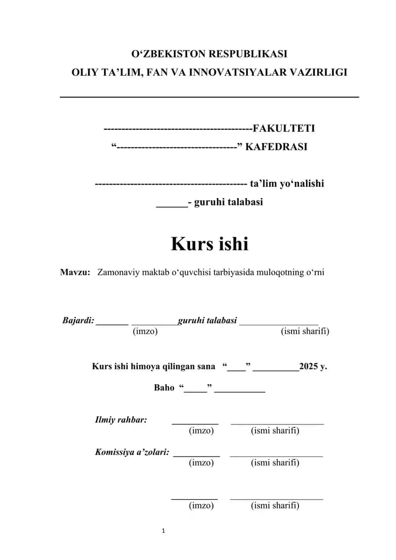 Zamonaviy maktab o‘quvchisi tarbiyasida muloqotning o‘rni