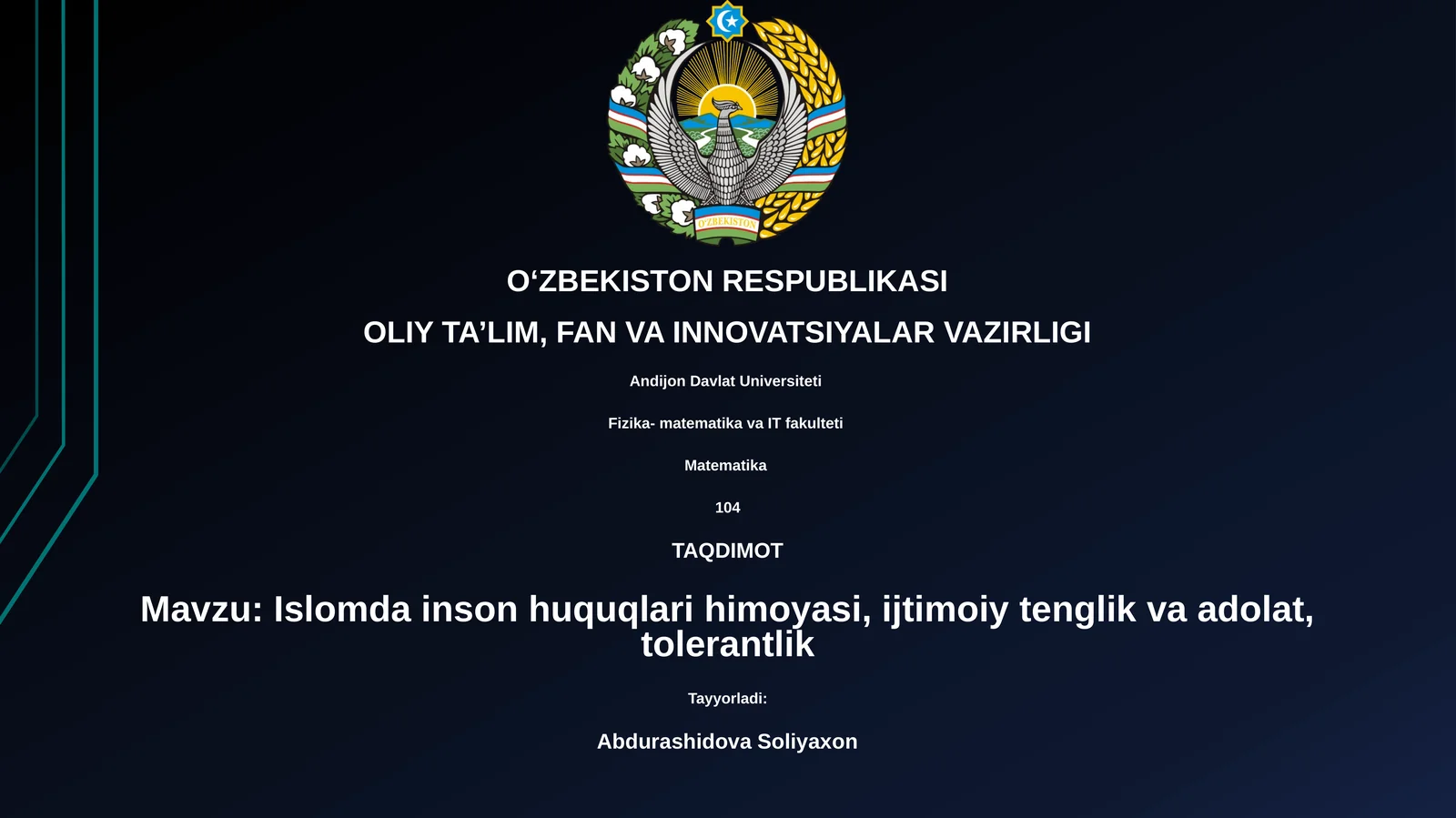 Islomda Inson Huquqlari Asoslari