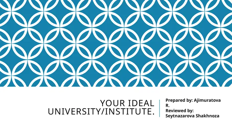 Ideal University/Institute