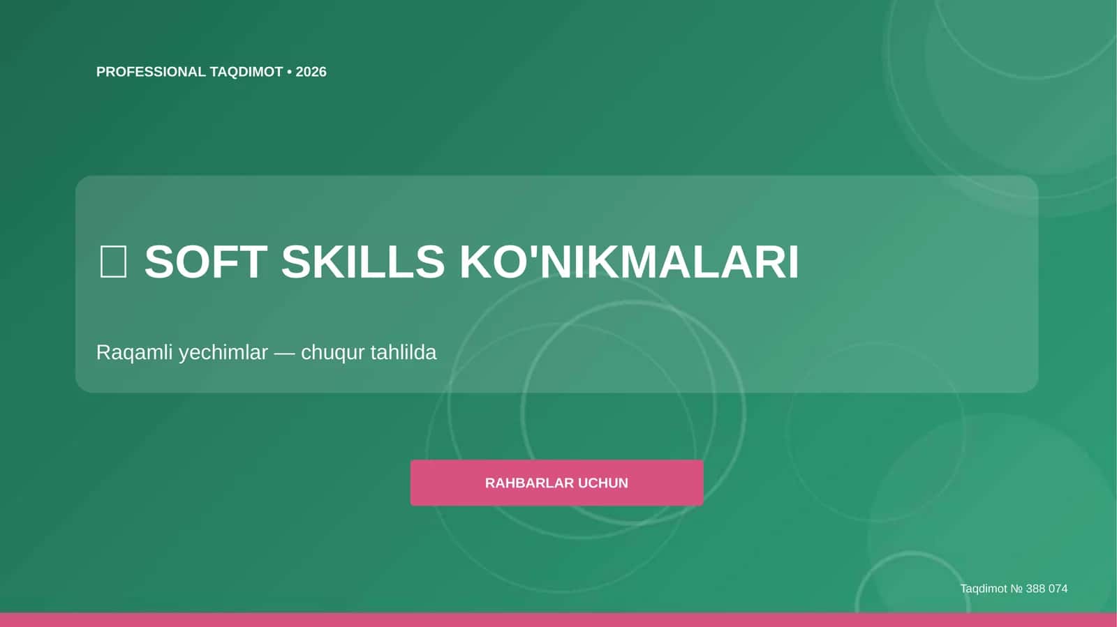 SOFT SKILLS KO'NIKMALARI