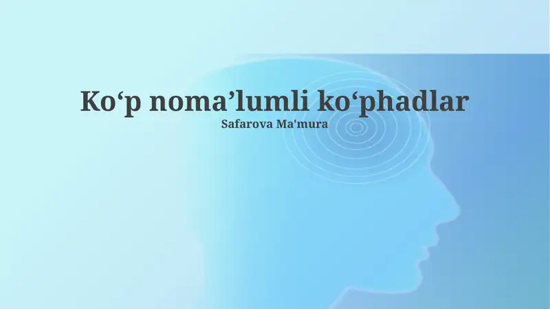 Koʻp nomaʼlumli koʻphadlar