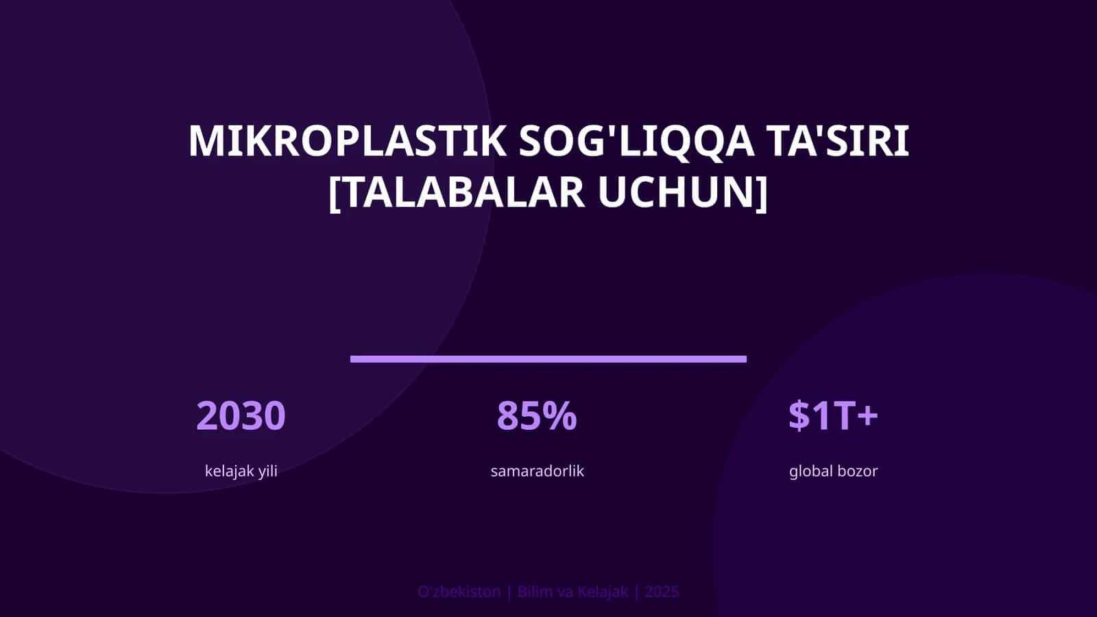 Mikroplastik sog'liqqa ta'siri [talabalar uchun]