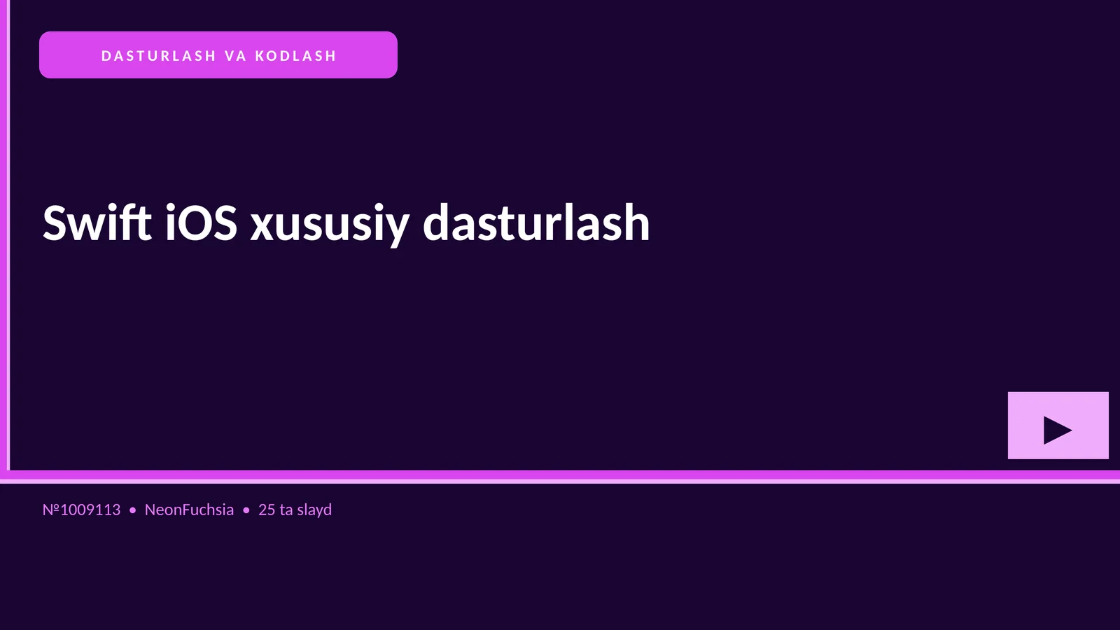 Swift iOS xususiy dasturlash