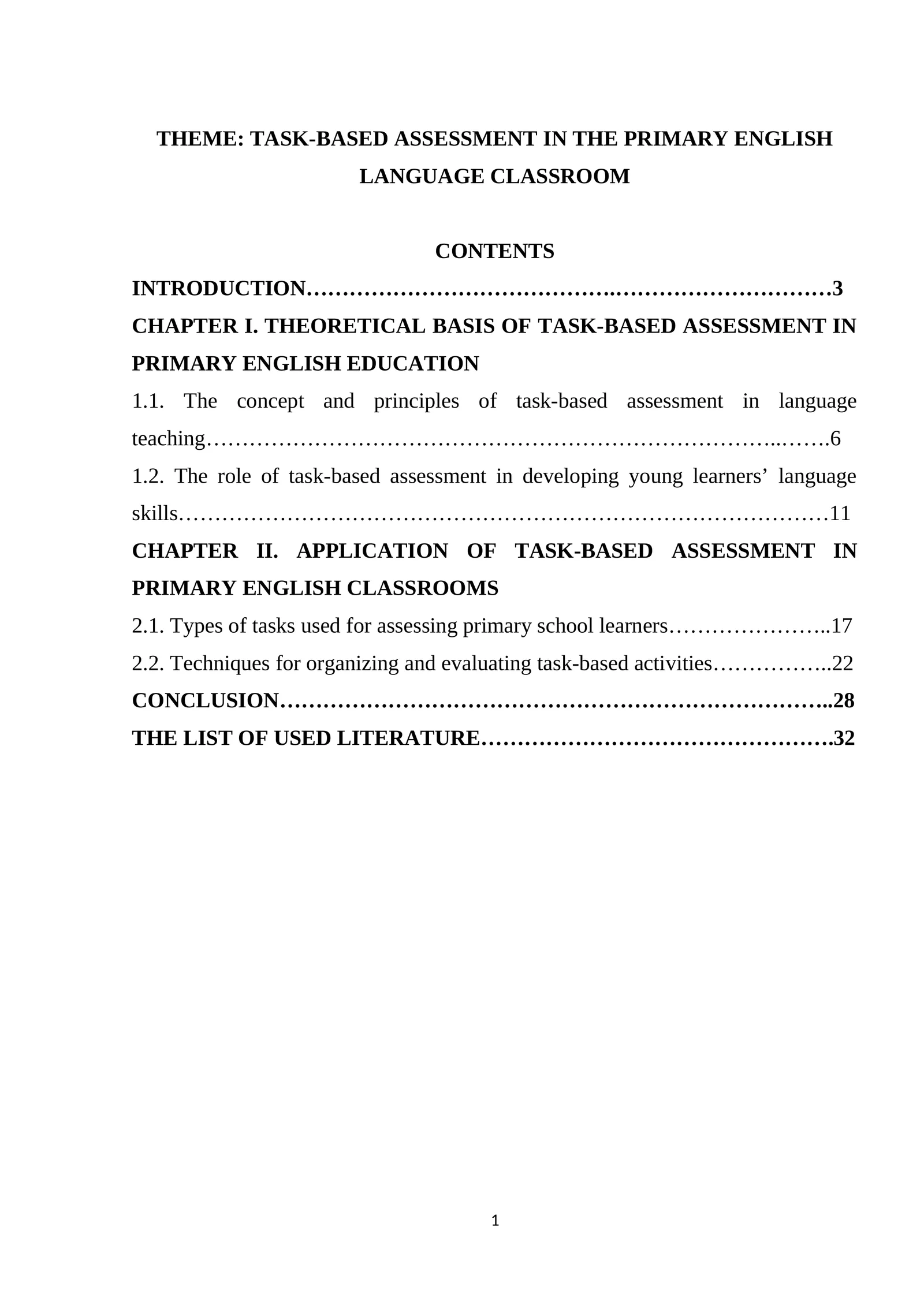 TASK-BASED ASSESSMENT IN THE PRIMARY ENGLISH LANGUAGE CLASSROOM