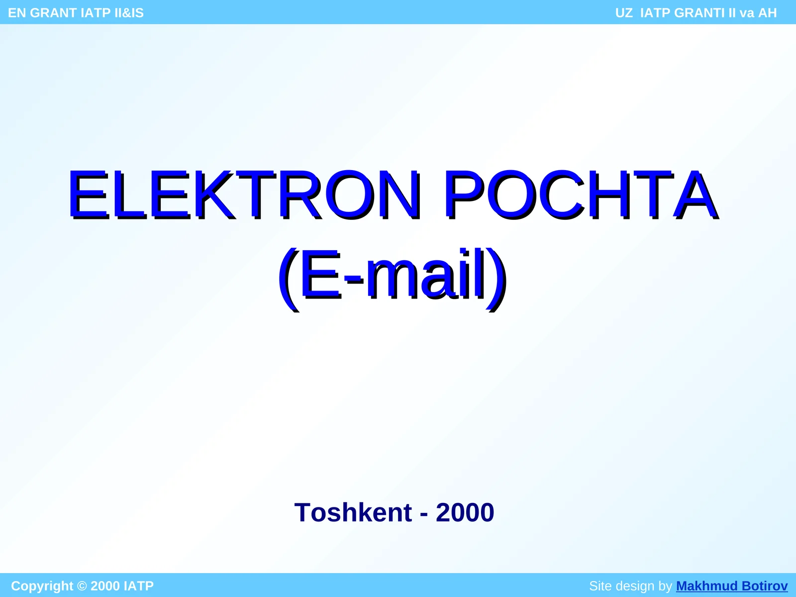 Elektron pochta (E-mail)