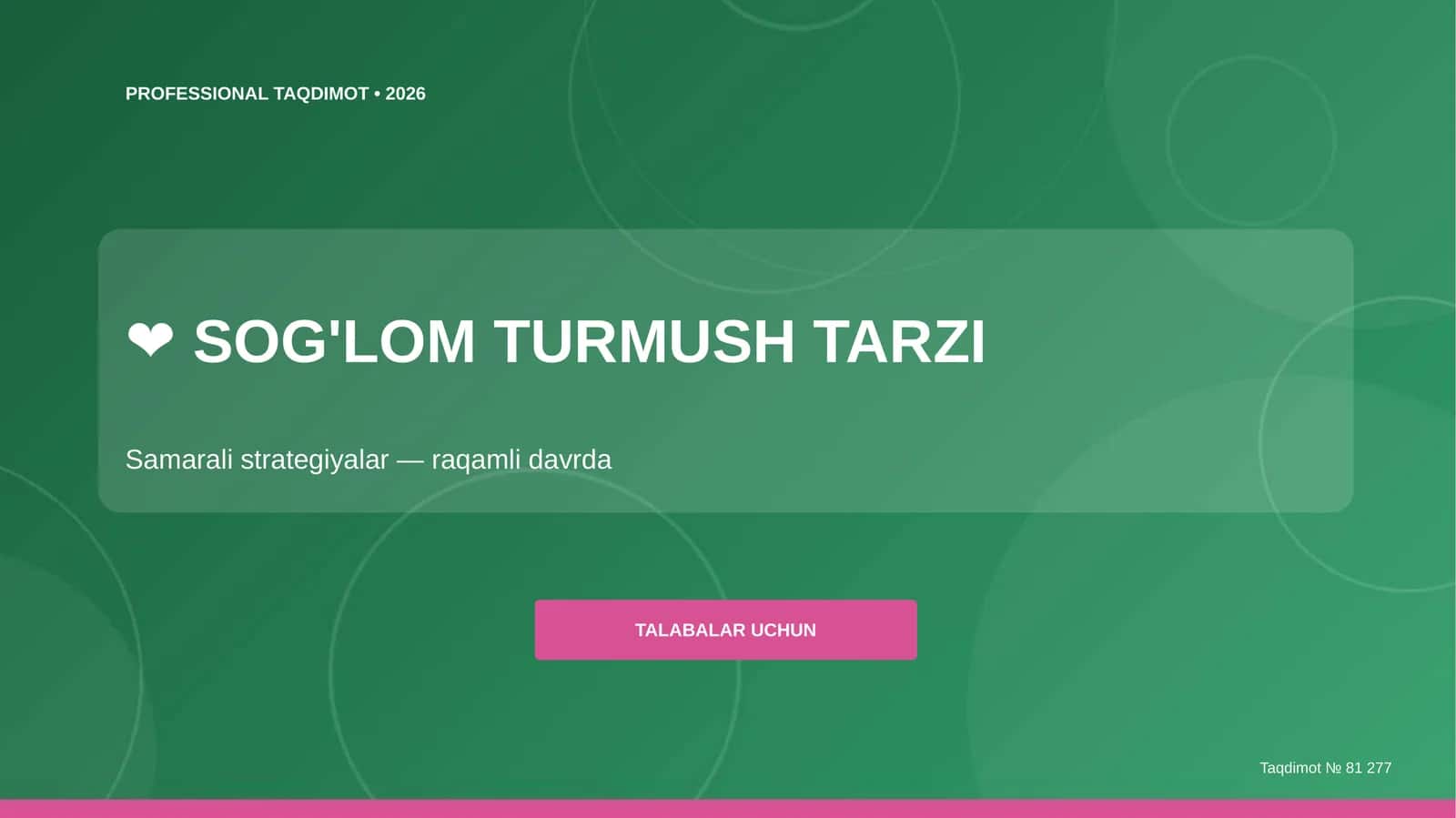 PROFESSIONAL TAQDIMOT • 2026