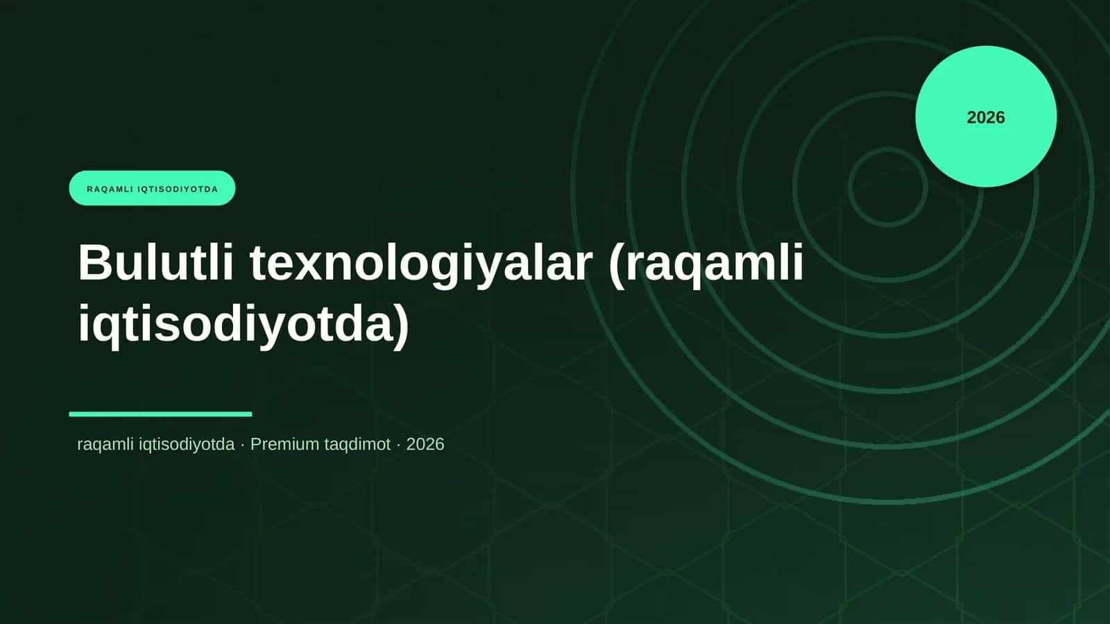 Bulutli texnologiyalar (raqamli iqtisodiyotda)