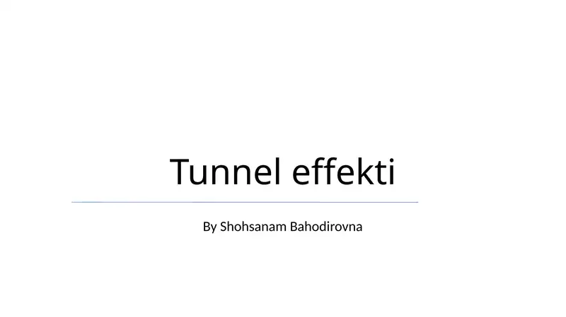 Tunnel effekti