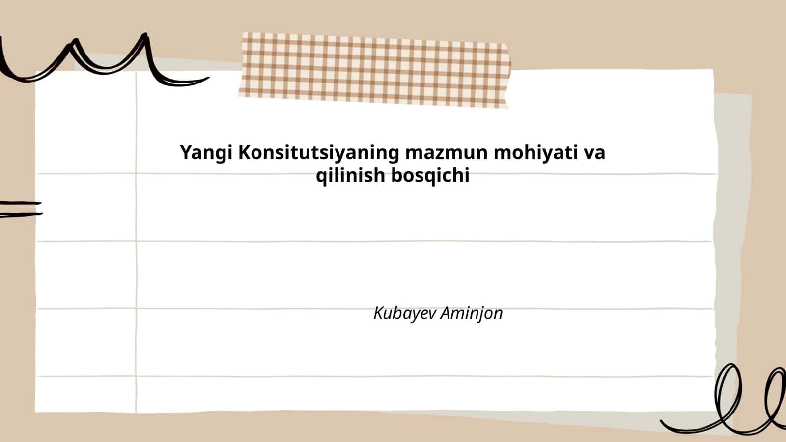 Yangi Konsitutsiyaning mazmun mohiyati va qilinish bosqichi