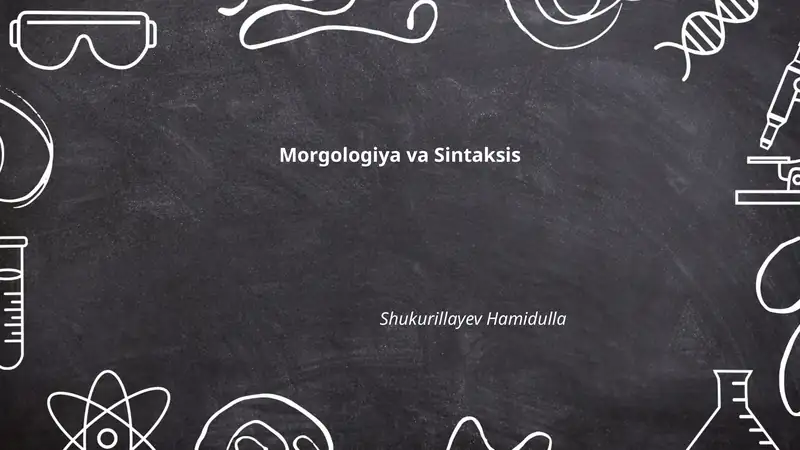 Morgologiya va Sintaksis