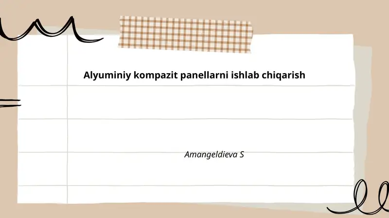 Alyuminiy kompazit panellarni ishlab chiqarish