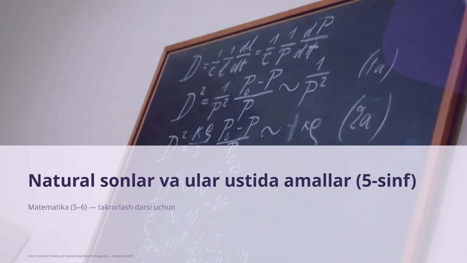 Natural sonlar va ular ustida amallar (5-sinf)
