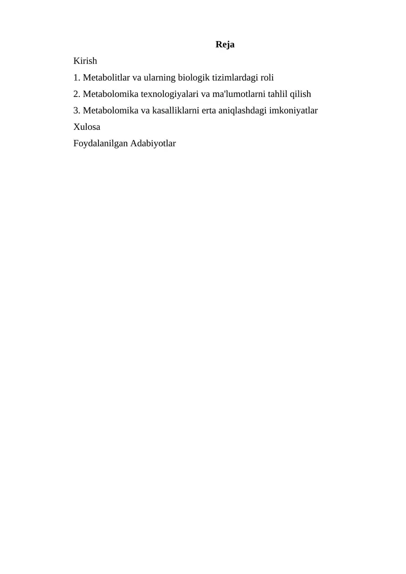 Metabolomika