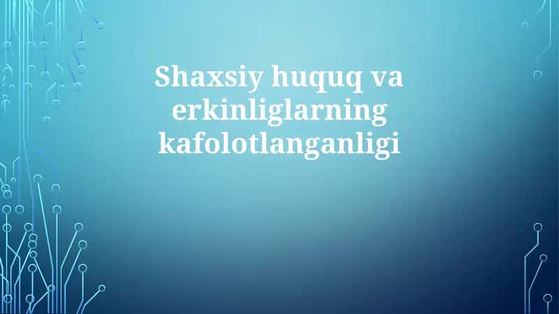 Shaxsiy huquq va erkinliklarning kafolatlari
