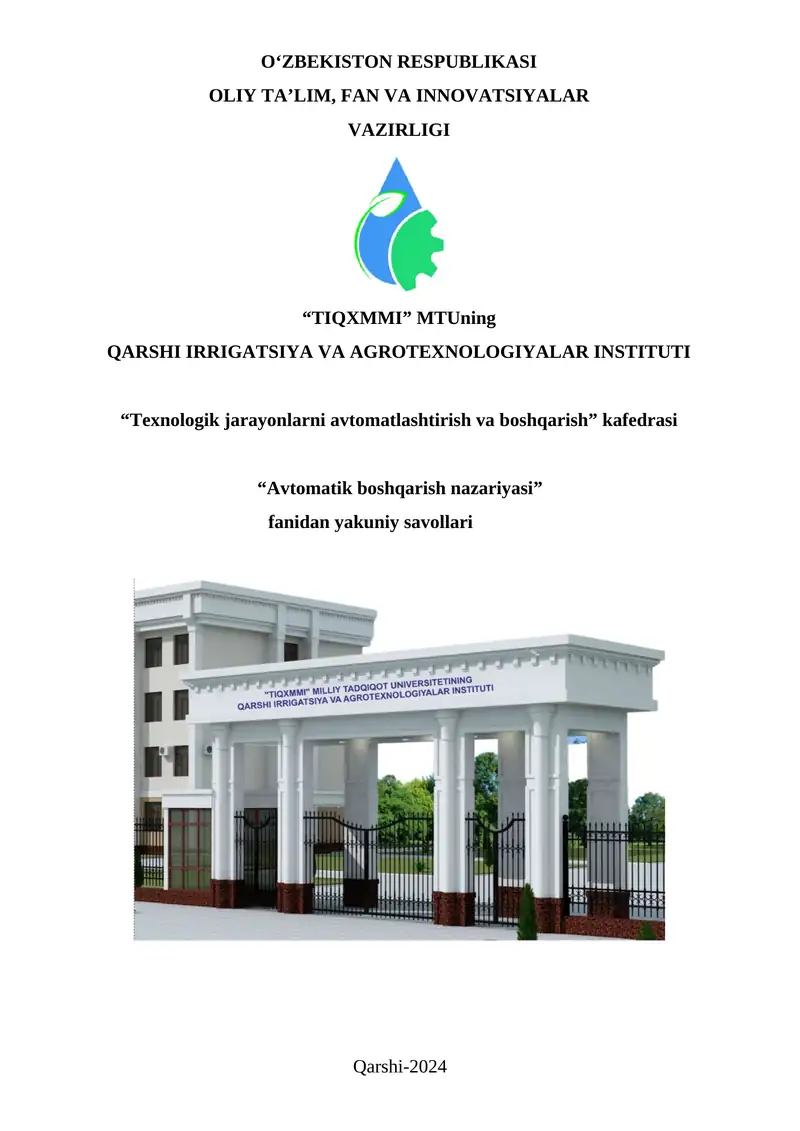 Avtomatik boshqarish nazariyasi
