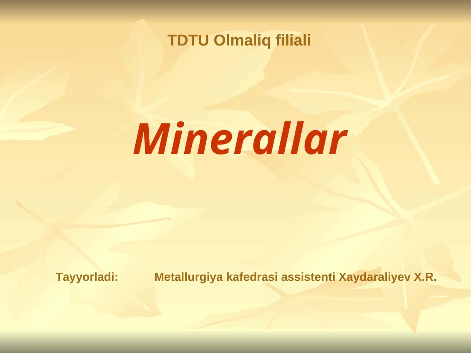 Minerallar