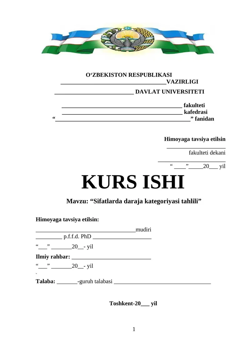 Sifatlarda daraja kategoriyasi tahlili
