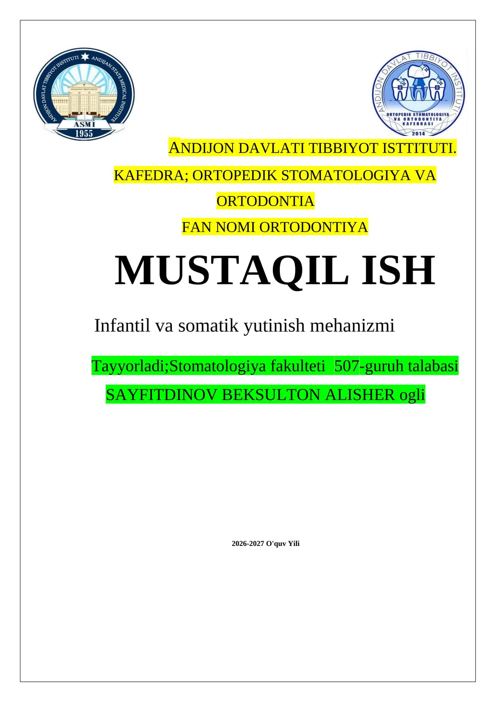 ORTODONTIYA