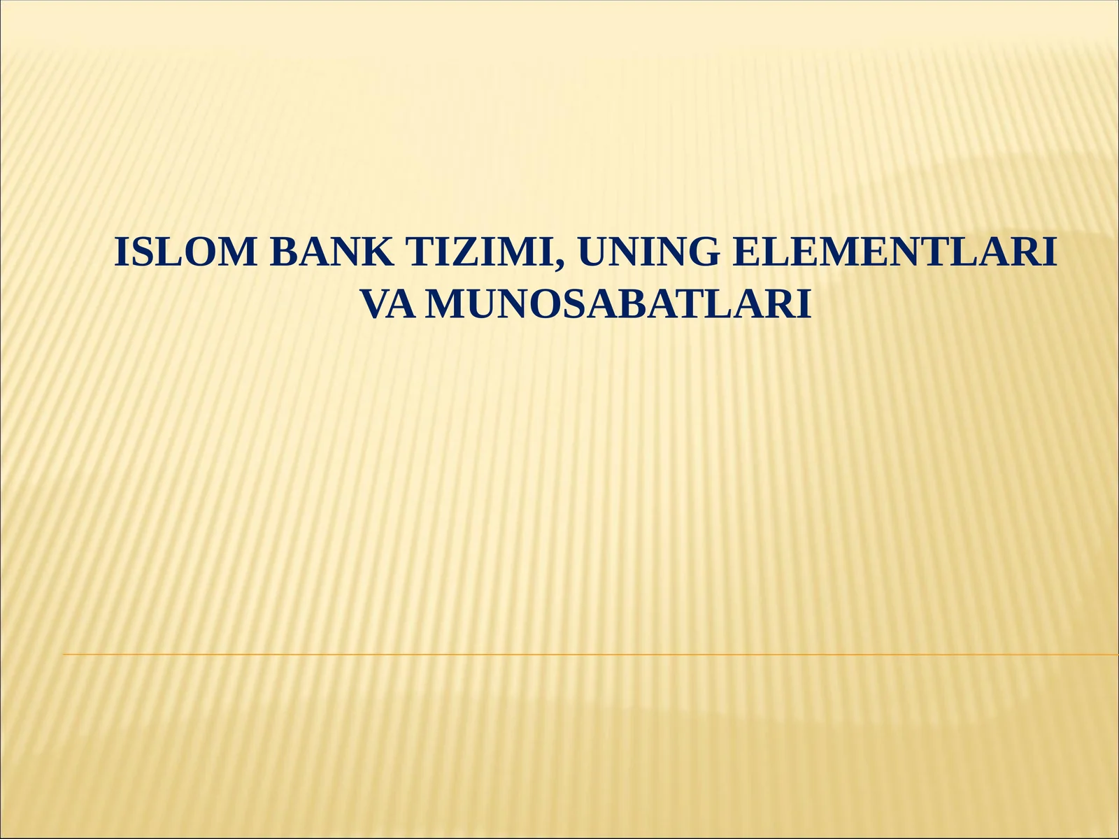 Islom banklarining yaratilishi