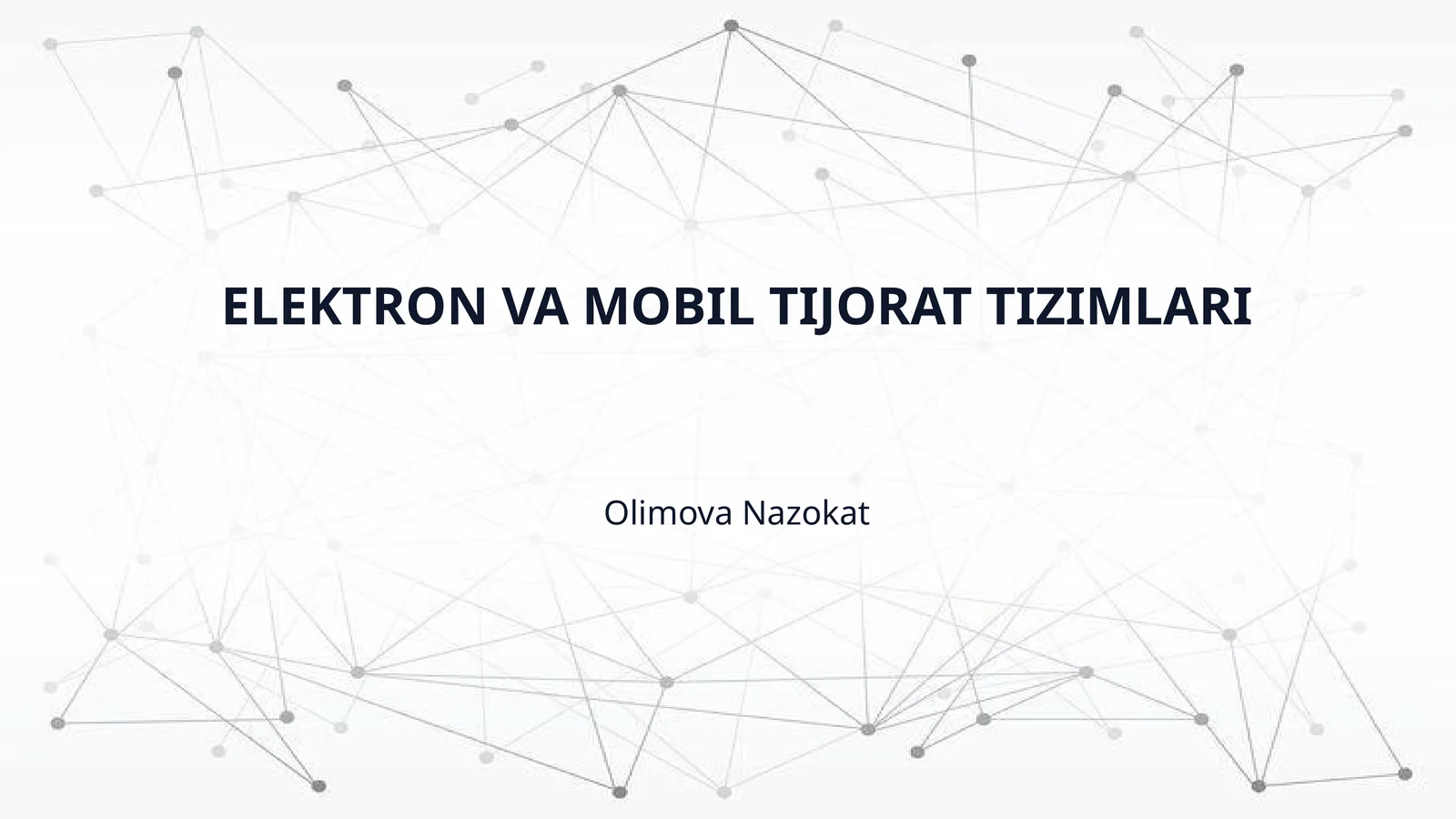 ELEKTRON VA MOBIL TIJORAT TIZIMLARI