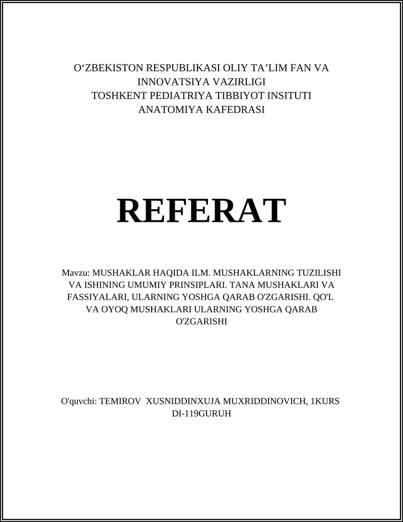 MUSHAKLAR HAQIDA ILM