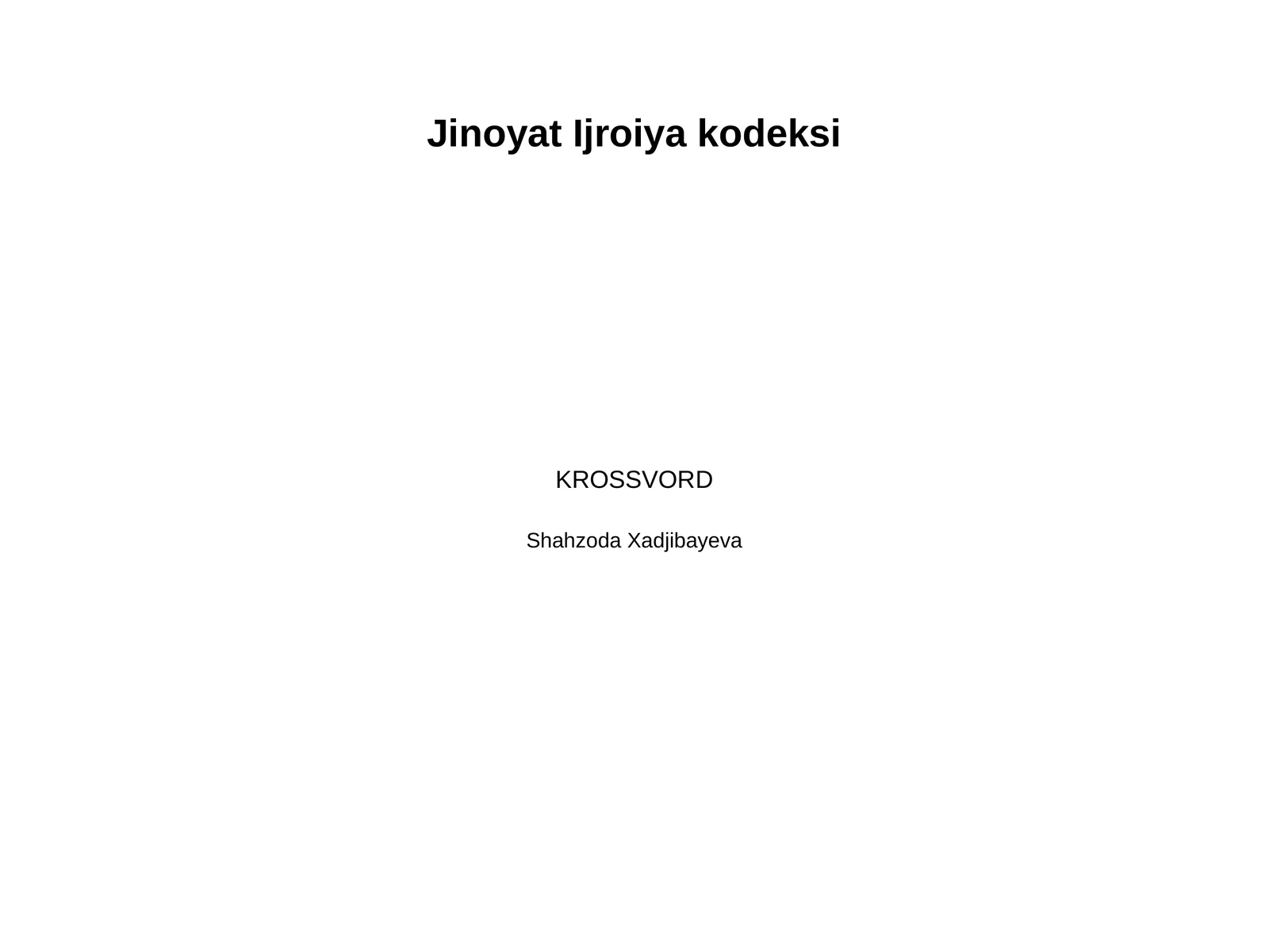 Jinoyat Ijroiya kodeksi