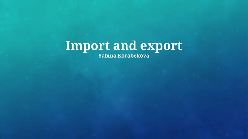 Import and Export