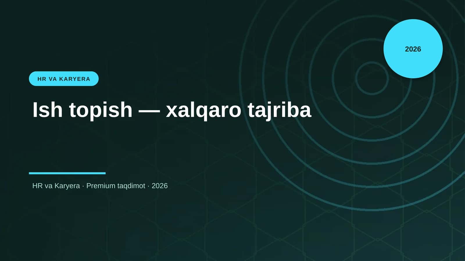 Ish topish — xalqaro tajriba