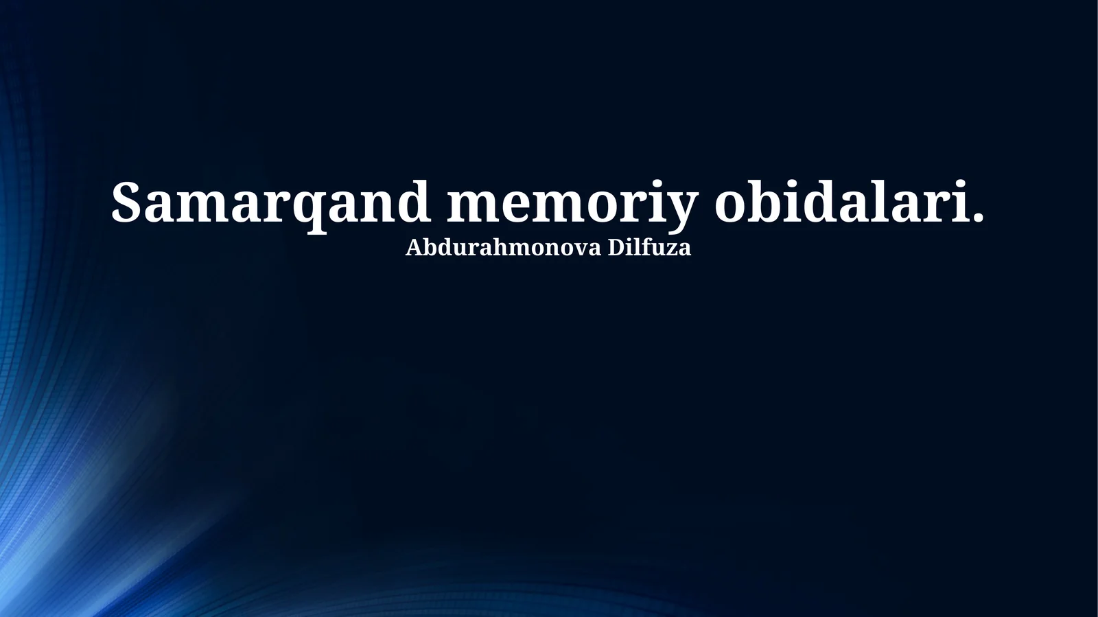 Samarqand memoriy obidalari