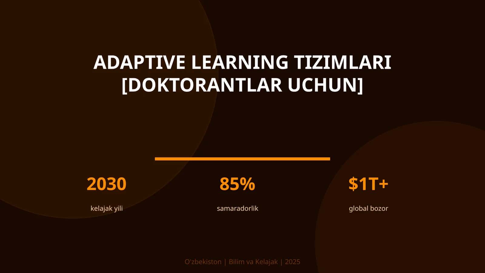 Adaptive learning tizimlari [doktorantlar uchun]
