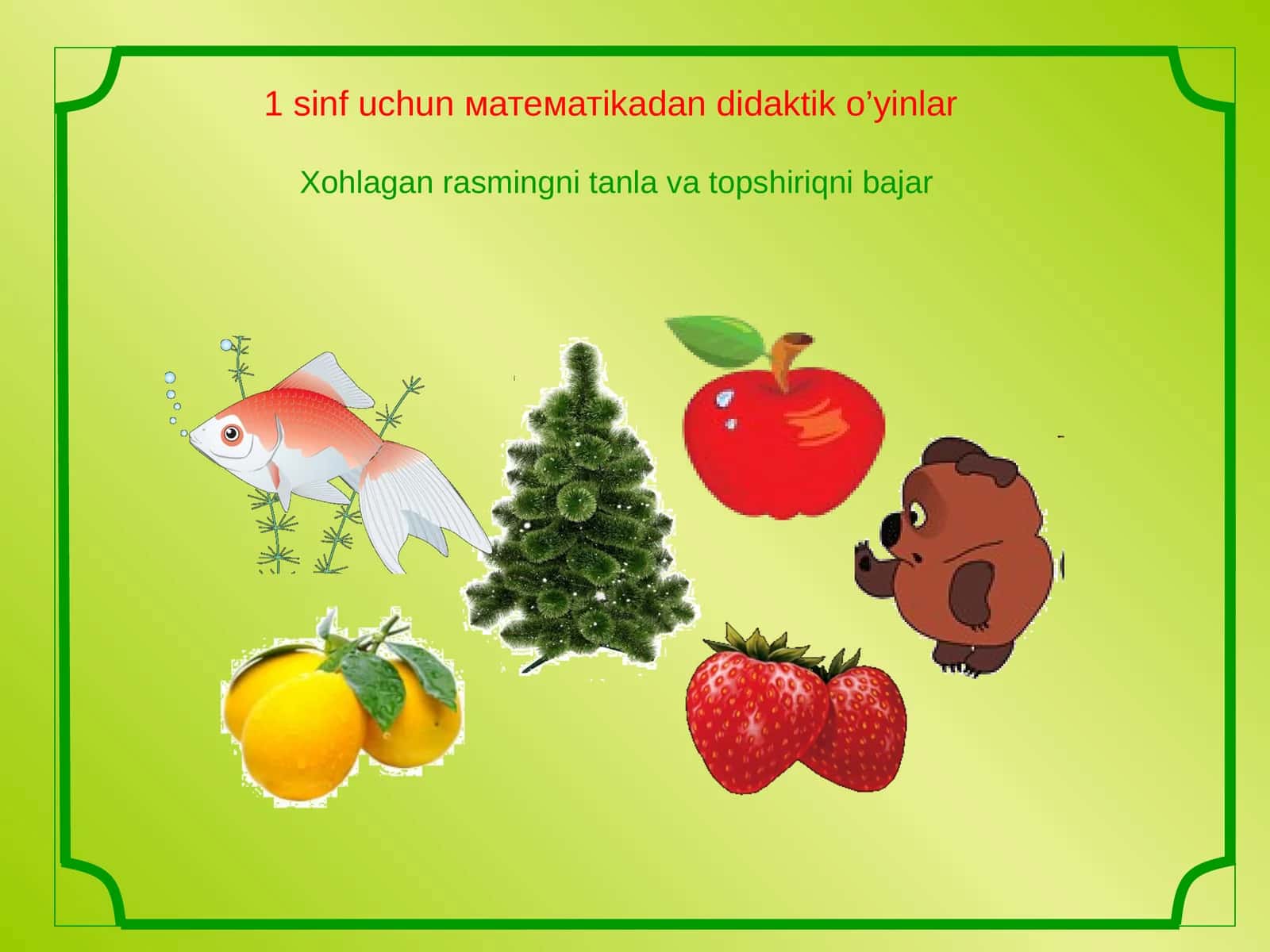 1-sinf uchun matematika darslari