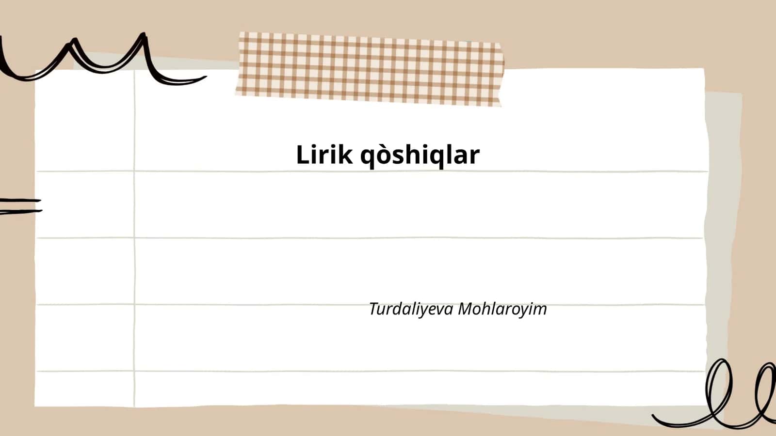 Lirik qòshiqlar