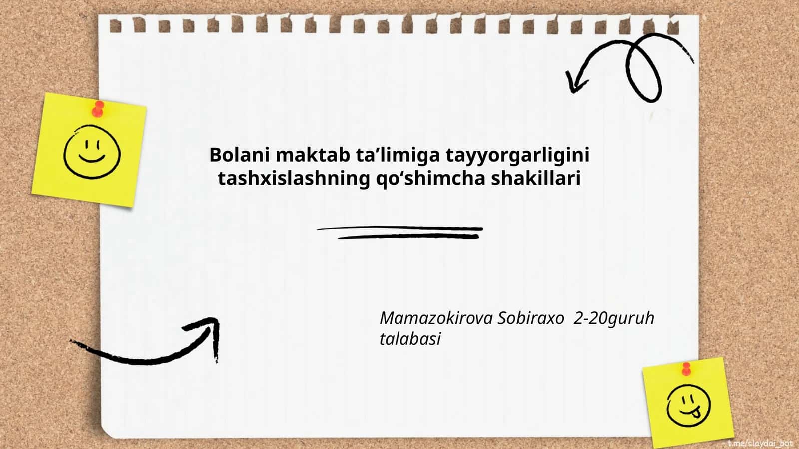 Bolani maktab taʼlimiga tayyorgarligini tashxislashning qoʻshimcha shakillari