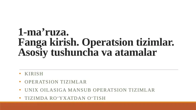 Unix operatsion tizimlari