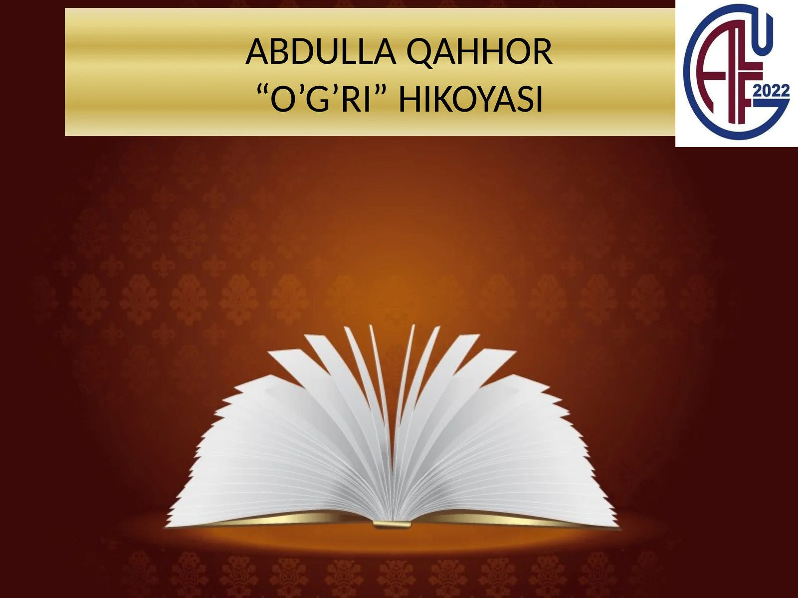 ABDULLA QAHHOR“O’G’RI” HIKOYASI
