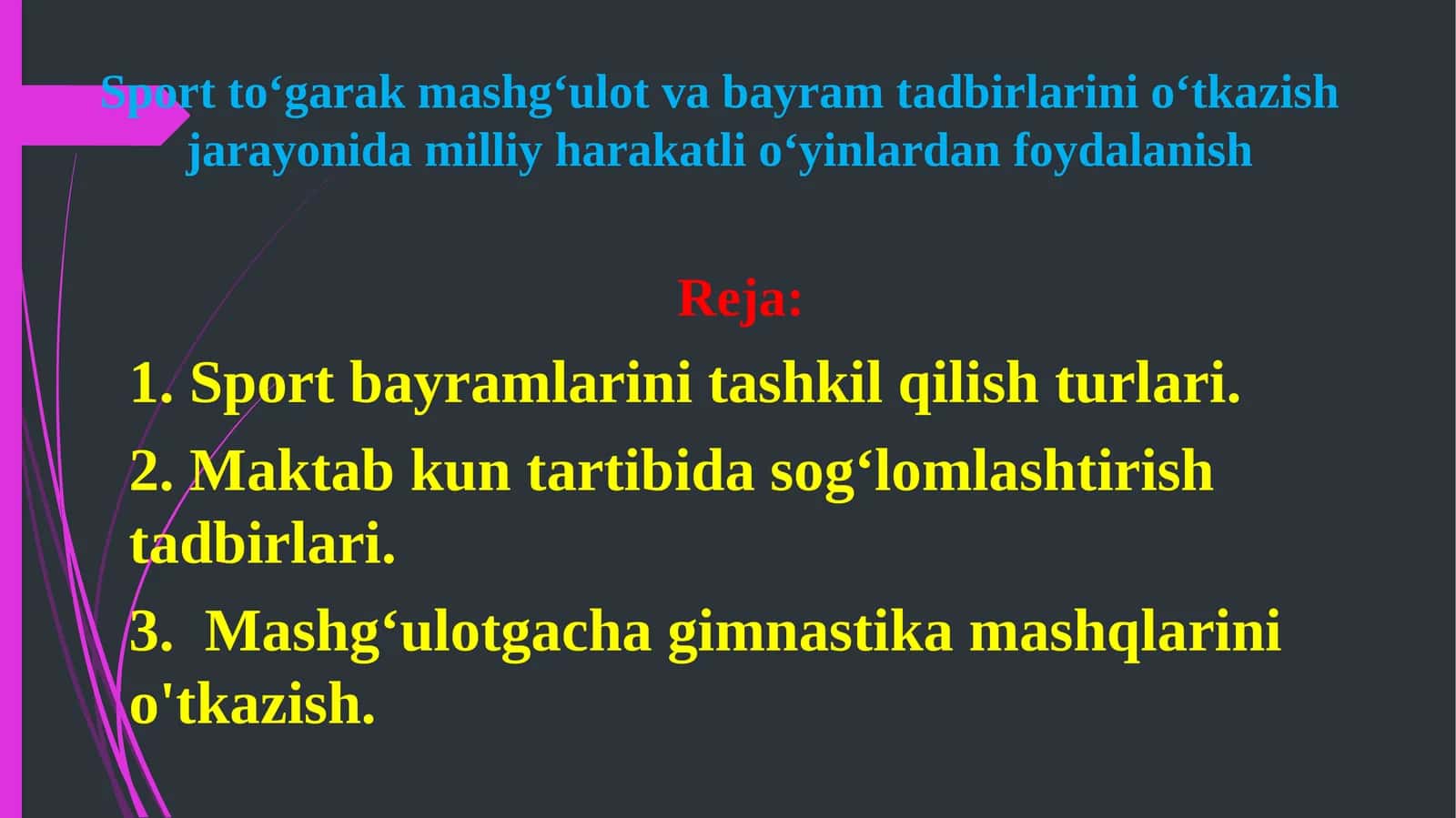 Harakat ko'nikmalarini shakllantirish