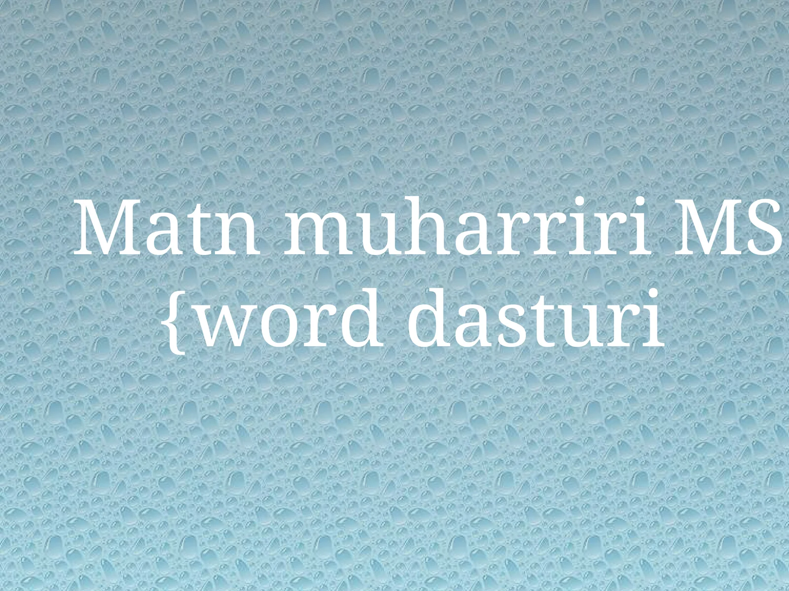 Matn muharriri MS word dasturi