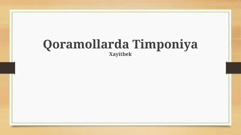 Qoramollarda Timponiya