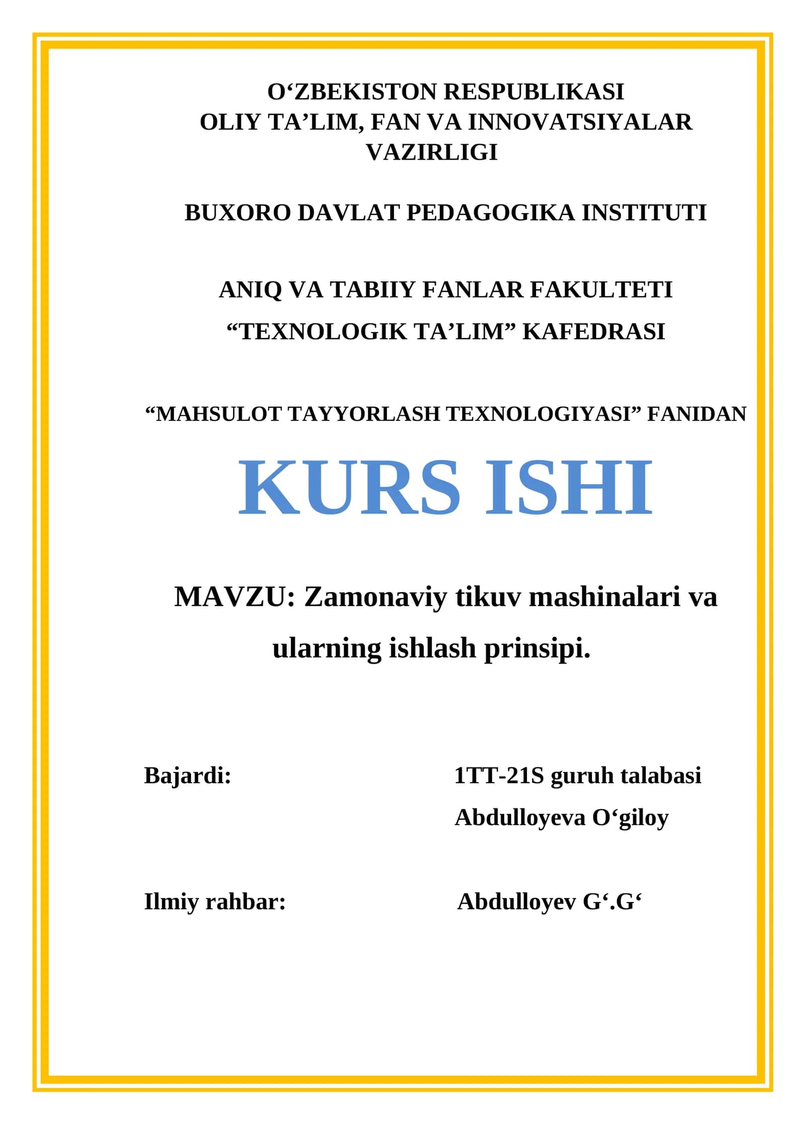 Zamonaviy tikuv mashinalari va ularning ishlash prinsipi