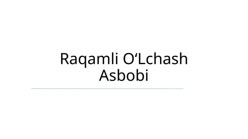 Raqamli OʻLchash Asbobi