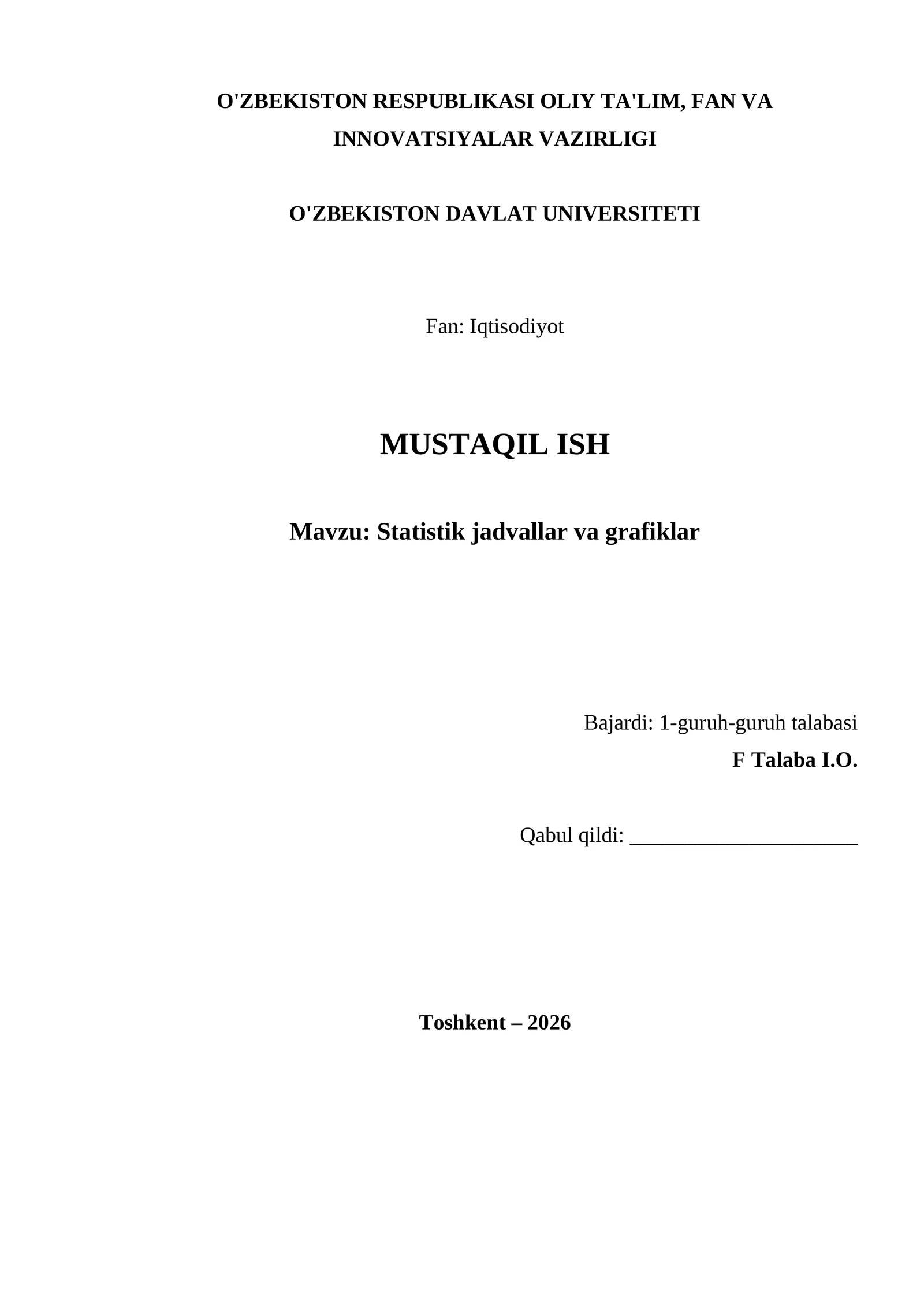 Statistik jadvallar va grafiklar