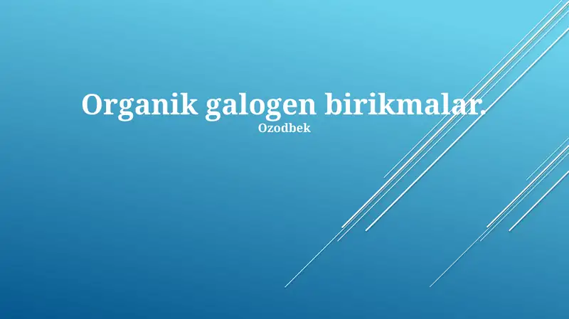 Organik galogen birikmalar