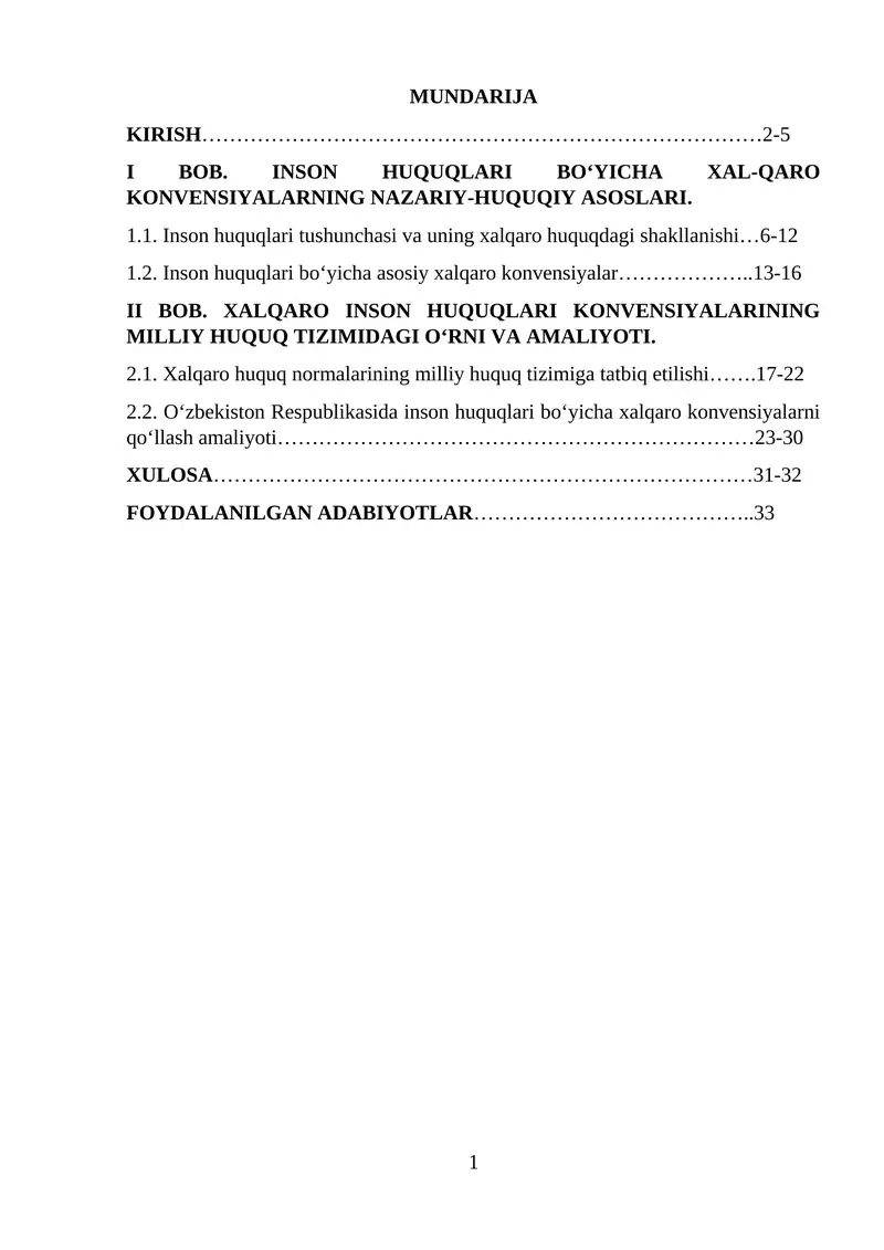 Inson Huquqlari Bo‘yicha Xalqaro Konvensiyalarning Nazariy-Huquqiy Asoslari