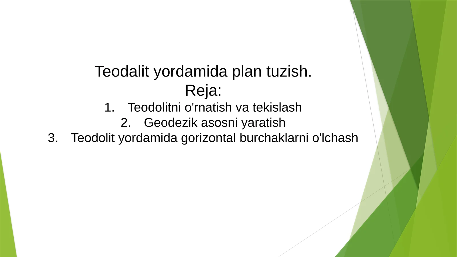 Teodolit yordamida plan tuzish