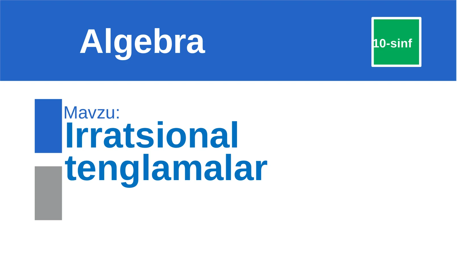 Irratsional tenglamalar