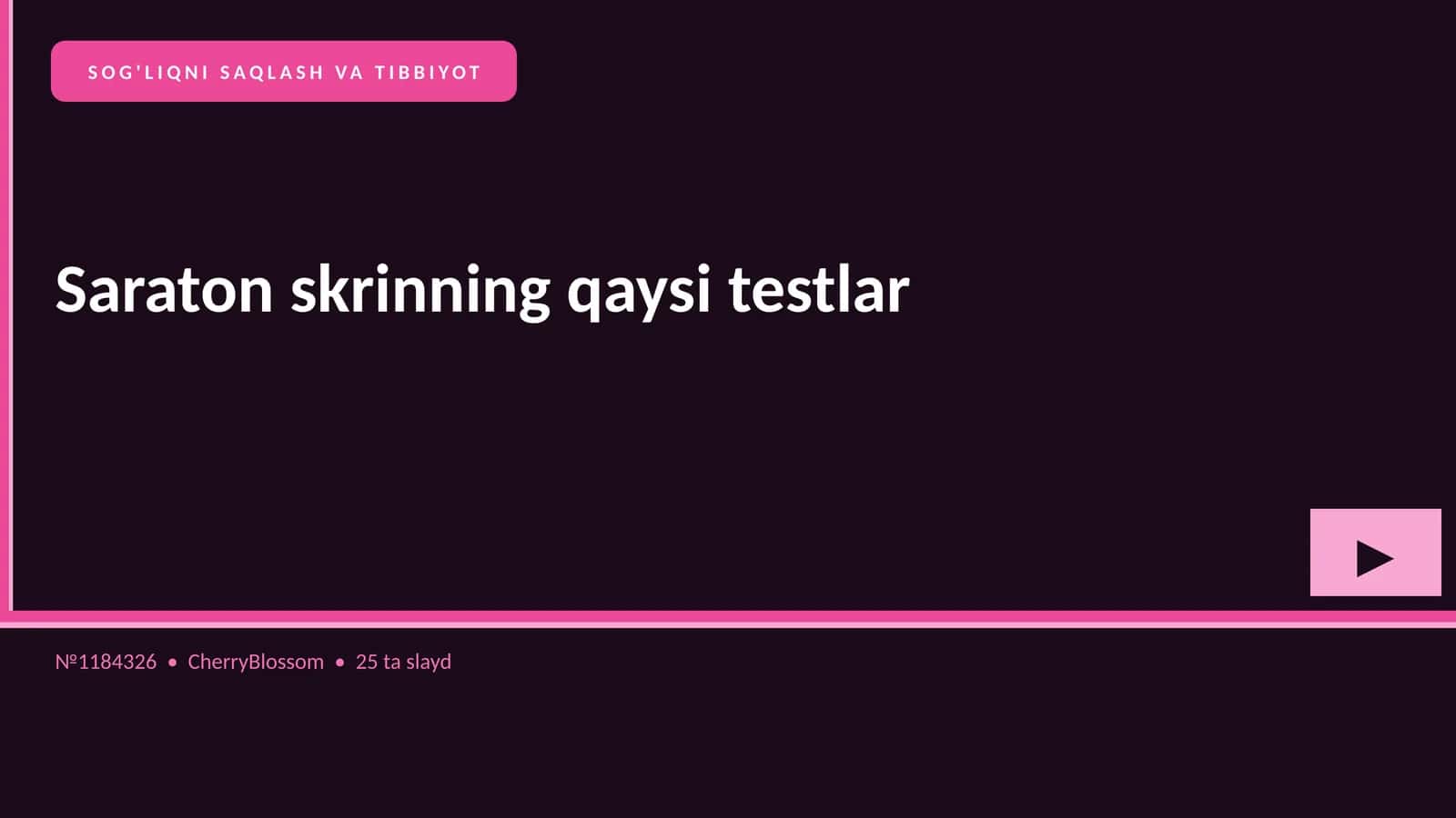 Saraton skrinning qaysi testlar
