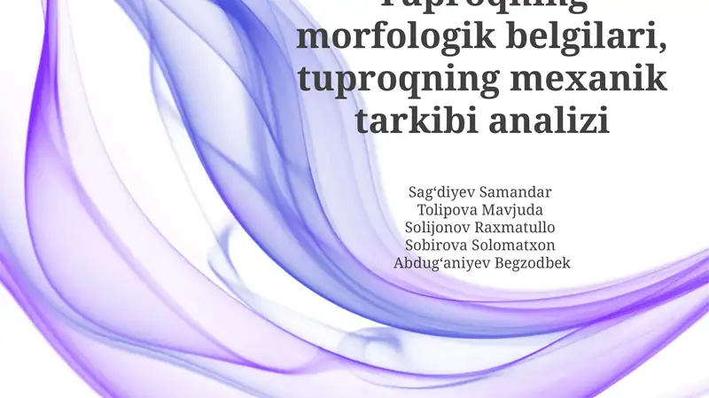 Tuproqning morfologik belgilari, Tuproqning mexanik tarkibi analizi